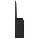 Leandro Burnished Black 8-drawer Bedroom Dresser with Mirror by Coaster at Eve Furniture