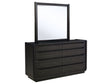 Leandro Burnished Black 8-drawer Bedroom Dresser with Mirror by Coaster at Eve Furniture