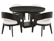 Leandro Burnished Black/Cream 5-piece Round Dining Table Set by Coaster at Eve Furniture