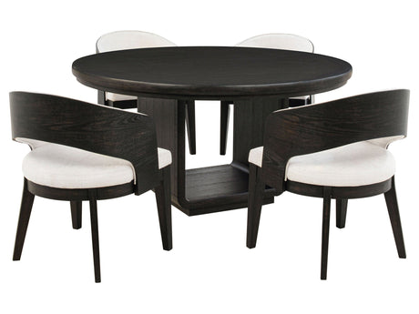 Leandro Burnished Black/Cream 5-piece Round Dining Table Set by Coaster at Eve Furniture