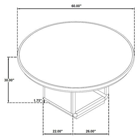 Leandro Burnished Black/Cream 7-piece Round Dining Table Set by Coaster at Eve Furniture