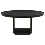 Leandro Burnished Black/Cream 7-piece Round Dining Table Set by Coaster at Eve Furniture