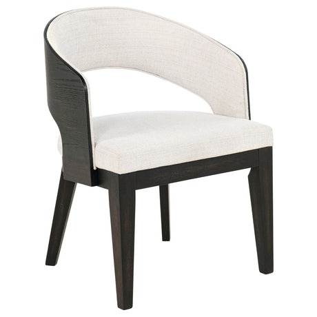 Leandro Burnished Black/Cream 7-piece Round Dining Table Set by Coaster at Eve Furniture