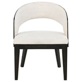 Leandro Burnished Black/Cream Upholstered Dining Arm Chair (Set of 2) by Coaster at Eve Furniture