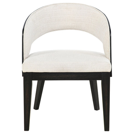Leandro Burnished Black/Cream Upholstered Dining Arm Chair (Set of 2) by Coaster at Eve Furniture