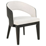 Leandro Burnished Black/Cream Upholstered Dining Arm Chair (Set of 2) by Coaster at Eve Furniture