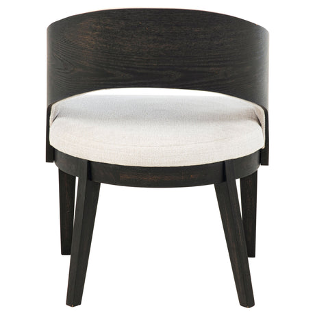 Leandro Burnished Black/Cream Upholstered Dining Arm Chair (Set of 2) by Coaster at Eve Furniture