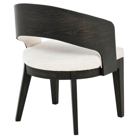 Leandro Burnished Black/Cream Upholstered Dining Arm Chair (Set of 2) by Coaster at Eve Furniture
