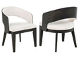 Leandro Burnished Black/Cream Upholstered Dining Arm Chair (Set of 2) by Coaster at Eve Furniture