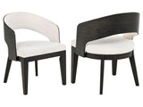 Leandro Burnished Black/Cream Upholstered Dining Arm Chair (Set of 2) by Coaster at Eve Furniture