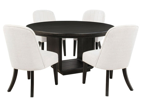 Leandro Cream/Burnished Black 5-piece Round Dining Table Set by Coaster at Eve Furniture