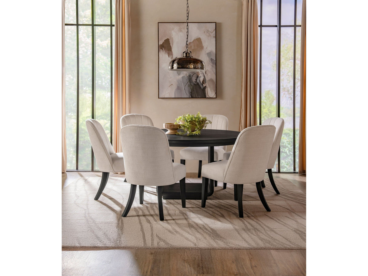 Leandro Cream/Burnished Black 7-piece Round Dining Table Set by Coaster at Eve Furniture