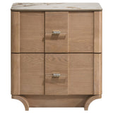 Leanne Light Oak 2-drawer Sinter Stone Top Nightstand by Coaster at Eve Furniture