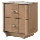 Leanne Light Oak 2-drawer Sinter Stone Top Nightstand by Coaster at Eve Furniture