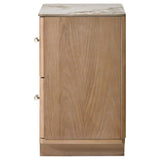 Leanne Light Oak 2-drawer Sinter Stone Top Nightstand by Coaster at Eve Furniture