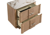 Leanne Light Oak 2-drawer Sinter Stone Top Nightstand by Coaster at Eve Furniture