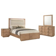 Leanne Light Oak 4-piece Eastern King Bedroom Set by Coaster at Eve Furniture