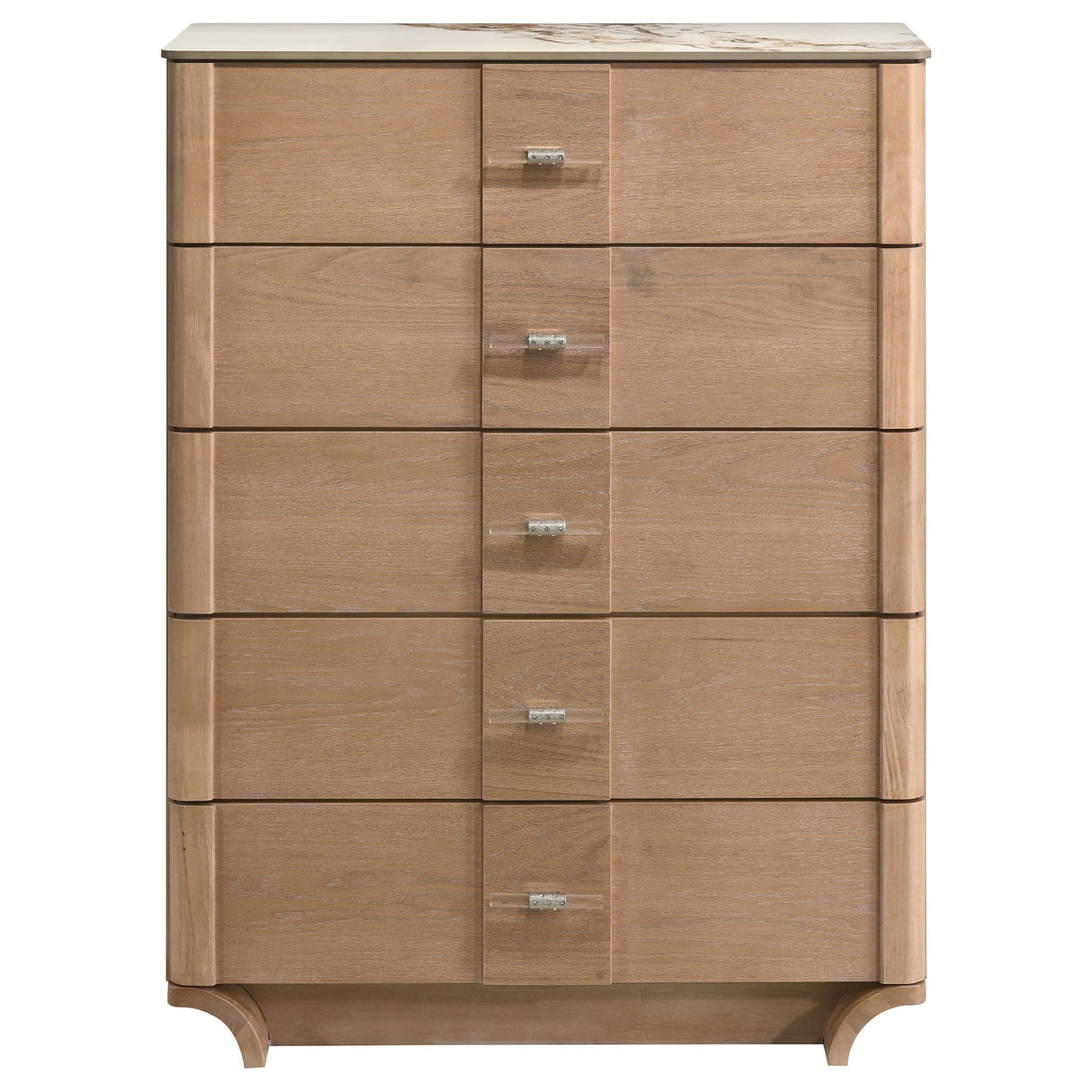 Leanne Light Oak 5-drawer Sinter Stone Top Chest of Drawers by Coaster at Eve Furniture