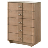 Leanne Light Oak 5-drawer Sinter Stone Top Chest of Drawers by Coaster at Eve Furniture