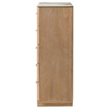 Leanne Light Oak 5-drawer Sinter Stone Top Chest of Drawers by Coaster at Eve Furniture