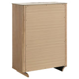Leanne Light Oak 5-drawer Sinter Stone Top Chest of Drawers by Coaster at Eve Furniture