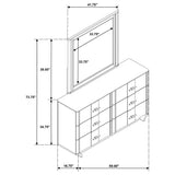 Leanne Light Oak 6-drawer Sinter Stone Top Dresser and Mirror by Coaster at Eve Furniture