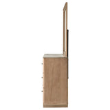 Leanne Light Oak 6-drawer Sinter Stone Top Dresser and Mirror by Coaster at Eve Furniture