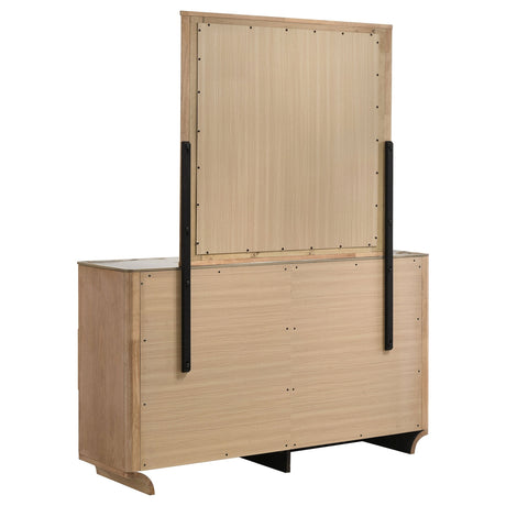 Leanne Light Oak 6-drawer Sinter Stone Top Dresser and Mirror by Coaster at Eve Furniture