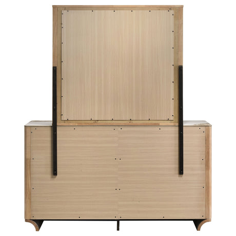 Leanne Light Oak 6-drawer Sinter Stone Top Dresser and Mirror by Coaster at Eve Furniture
