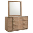 Leanne Light Oak 6-drawer Sinter Stone Top Dresser and Mirror by Coaster at Eve Furniture