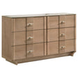 Leanne Light Oak 6-drawer Sinter Stone Top Dresser Cabinet by Coaster at Eve Furniture
