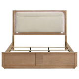 Leanne Off White/Light Oak Eastern King LED Panel Bed by Coaster at Eve Furniture