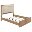 Leanne Off White/Light Oak Queen LED Panel Bed by Coaster at Eve Furniture