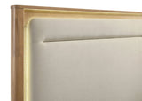 Leanne Off White/Light Oak Queen LED Panel Bed by Coaster at Eve Furniture