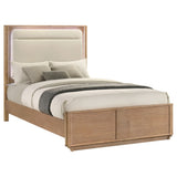 Leanne Off White/Light Oak Queen LED Panel Bed by Coaster at Eve Furniture