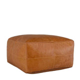 Leather Chestnut Pouf by Classic Home at Eve Furniture