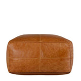 Leather Chestnut Pouf by Classic Home at Eve Furniture