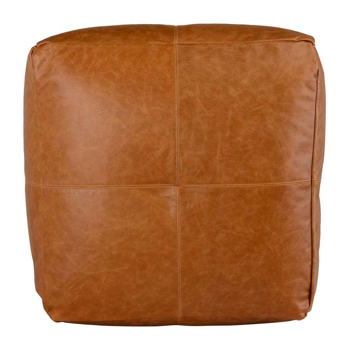 Leather Chestnut Pouf by Classic Home at Eve Furniture