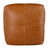 Leather Chestnut Pouf by Classic Home at Eve Furniture