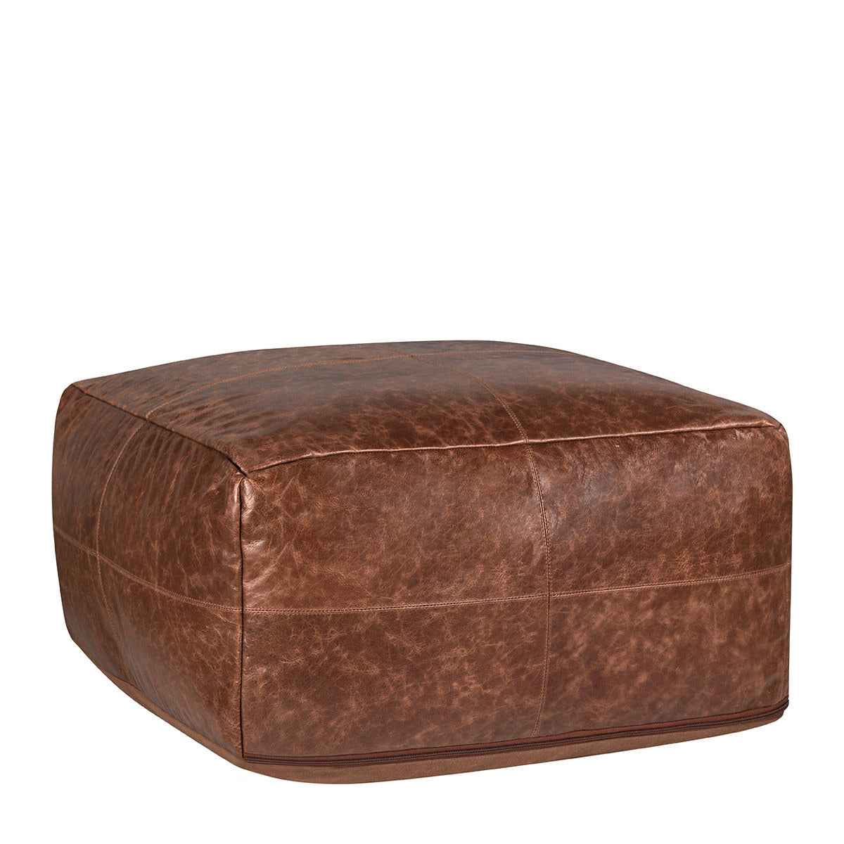 Leather Kona Brown Pouf by Classic Home at Eve Furniture