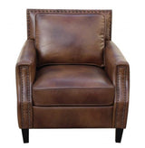 Leaton Upholstered Recessed Arm Chair Brown Sugar