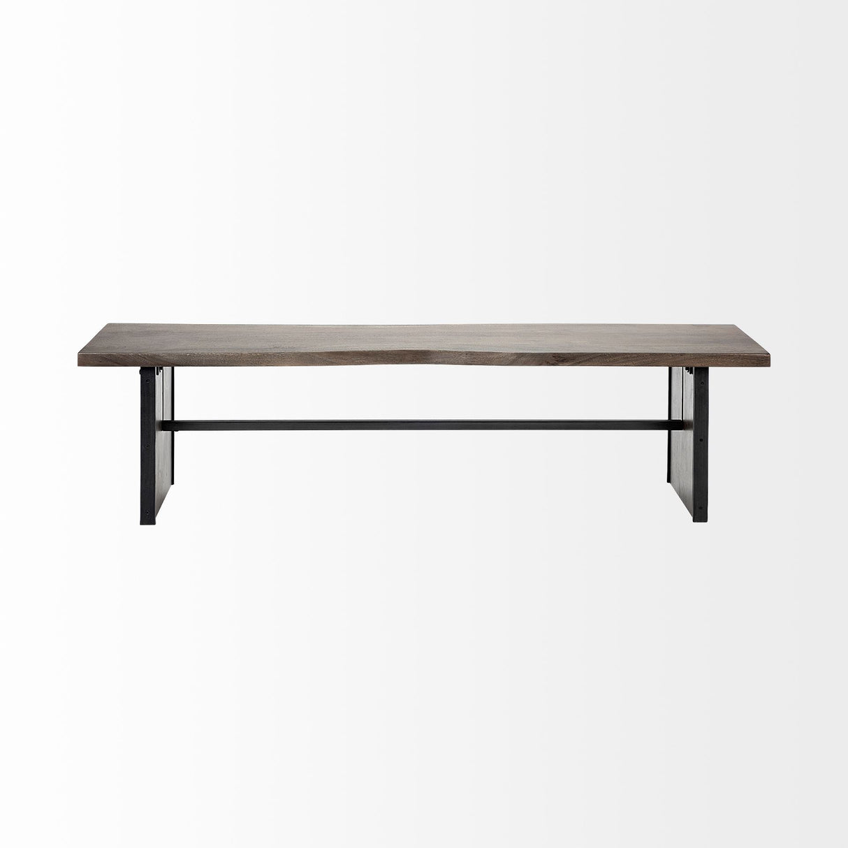 Ledger I Brown Live-Edge Wooden Dining Bench by Mercana at Eve Furniture