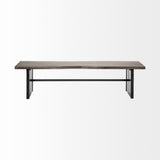 Ledger I Brown Live-Edge Wooden Dining Bench by Mercana at Eve Furniture