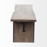 Ledger I Brown Live-Edge Wooden Dining Bench by Mercana at Eve Furniture