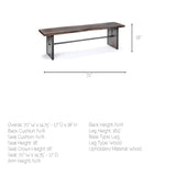 Ledger I Brown Live-Edge Wooden Dining Bench by Mercana at Eve Furniture