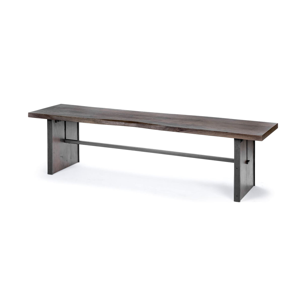 Ledger I Brown Live-Edge Wooden Dining Bench by Mercana at Eve Furniture