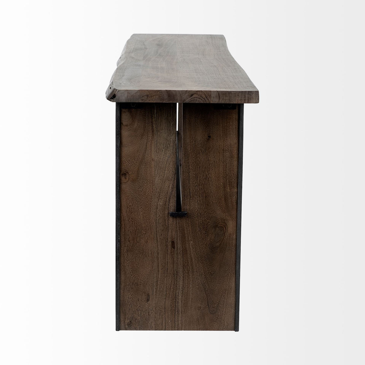 Ledger II 70L x 17W x 30H Live-Edge Wooden Brown Console Table by Mercana at Eve Furniture