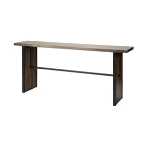 Ledger II 70L x 17W x 30H Live-Edge Wooden Brown Console Table by Mercana at Eve Furniture