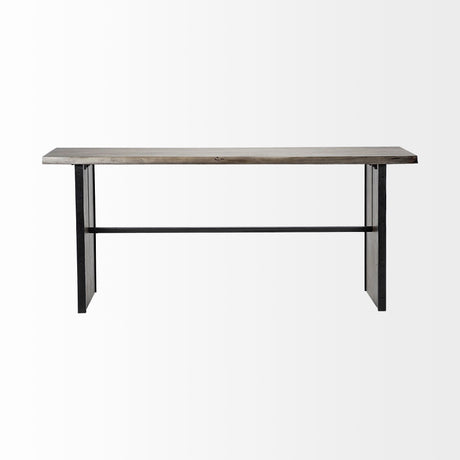 Ledger II Live-Edge Wooden Brown Console Table by Mercana at Eve Furniture
