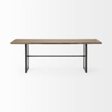 Ledger III Brown Solid Wood Top & Base Dining Table by Mercana at Eve Furniture
